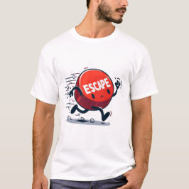 Camiseta Botão Escape em execução