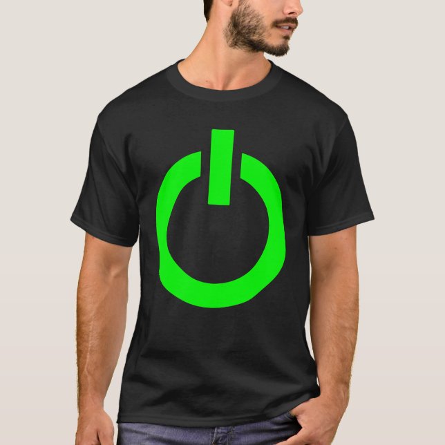 Camiseta Botão liga/desliga para jogos - T-shirt verde Neon (Frente)