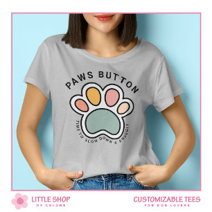 Camiseta Botão Patas Divertidas Personalizável Amante de Ca