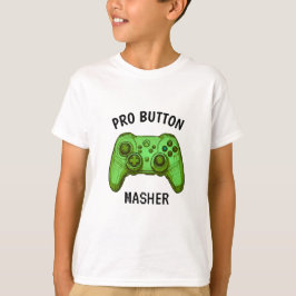 Camiseta Botão Pro Masher | Controle de Video Game Verde