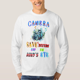 Camiseta Botão SALVAR Câmera para o olho da mente
