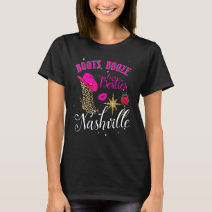 Camiseta Botas, Bebida e Amigas Viagem de Meninas ao Nashvi