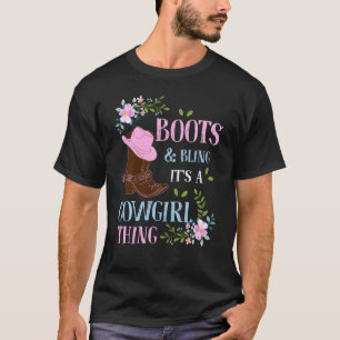 Camiseta Botas Brilho É Uma Coisa de Vaqueira Fofa Amor Paí