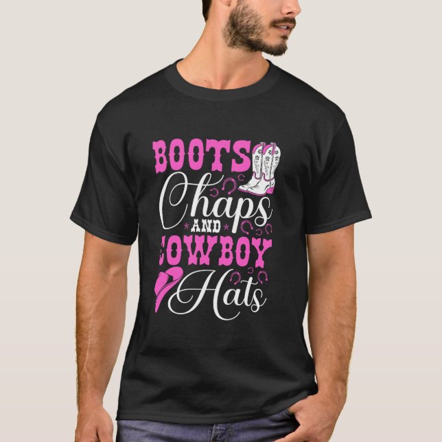 Camiseta Botas Chaps E Chapéus De Cowboy Rodeio Oeste Count (Frente)