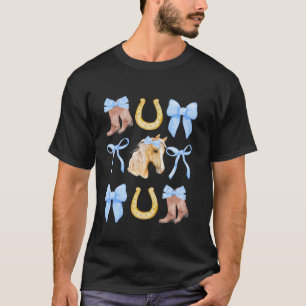 Camiseta Botas com Laço Sedutor Azul Ferradura de Cavalo