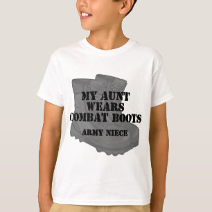 Camiseta Botas da tia combate da sobrinha do exército