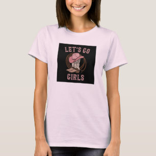 Camiseta Botas de Chapéu de Cowboy Vamos Garotas Cowgirls O