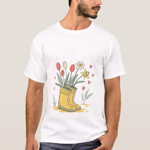 Camiseta Botas de Chuva Jardim de Primavera - Amar