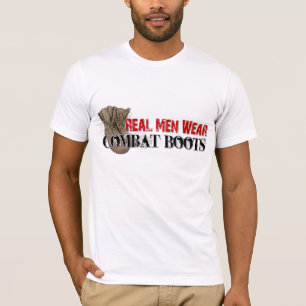 Camiseta Botas de combate reais do desgaste de homens