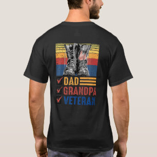 Camiseta Botas de Combate Retro Bandeira EUA Dia do Veteran