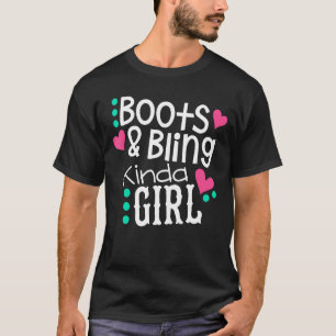 Camiseta Botas de Cowboy Princesa Brilho Cowgirl País Ocide