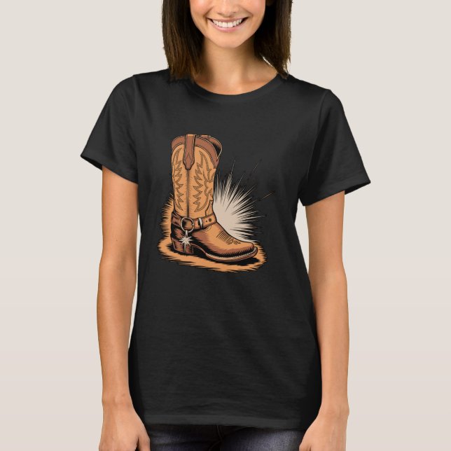 Camiseta Botas de Cowboy Western (Frente)