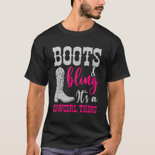 Camiseta Botas de Cowgirl Brilho É uma Coisa de Cowgirl Amo