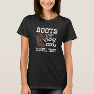 Camiseta Botas de Cowgirl Brilho Vintage Country Sul Rodeio