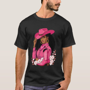 Camiseta Botas de Cowgirl Melanina Rodeio Ocidental Afro Pr