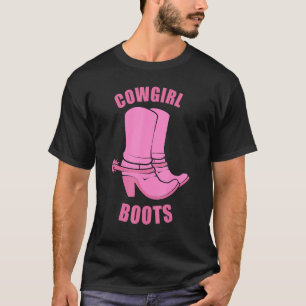 Camiseta Botas de Cowgirl País Cavalo Rodeio Princesa Ocide
