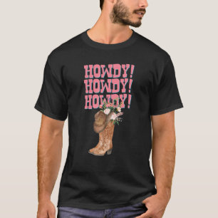Camiseta Botas De Garçonete Retro E O País Ocidental De How