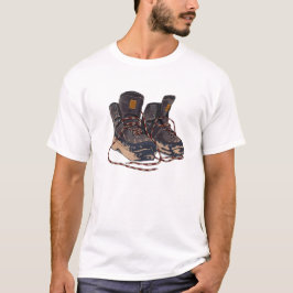 Camiseta Botas de Trilha Enlameadas Gráfico Aventura ao Ar 