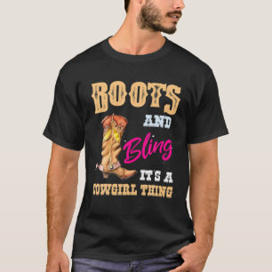 Camiseta Botas e Brilho de Cowgirl É uma Coisa de Cowgirl O