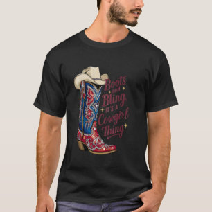 Camiseta Botas e Brilho É uma Coisa de Cowgirl Amor Rodeio