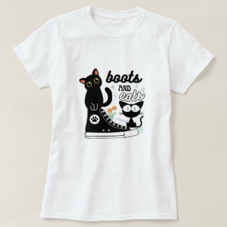 Camiseta botas e gatos T-Shirt