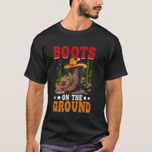 Camiseta Botas no Chão Cowboy Ocidental Cowgirl Dança de Li