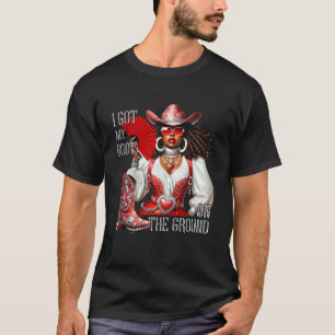 Camiseta Botas Ocidentais Pretas de Vaqueira I Coloquei Min