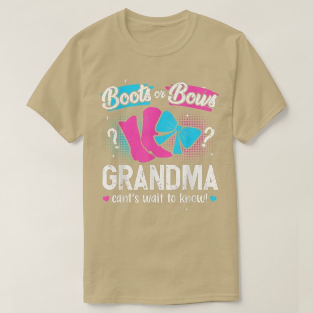 Camiseta Botas Ou Arcos Anúncio De Gravidez Grátis Vovó (Frente do Design)