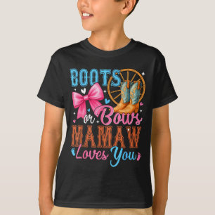 Camiseta Botas Ou Arcos Mamãe Te Ama Revelação de Gênero Fa
