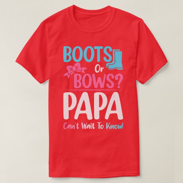 Camiseta Botas ou Arcos Papa Sexo Revelar Gravidez Anúncio (Frente do Design)