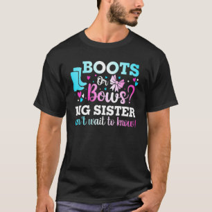 Camiseta Botas ou Laços Revelação do Sexo da Irmã Mais Velh