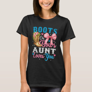 Camiseta Botas ou Laços Tia Ama Você Revelação de Gênero Fa