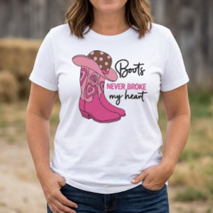 Camiseta Botas Rosa de Cowgirl Atrevida Amante de Cavalos O