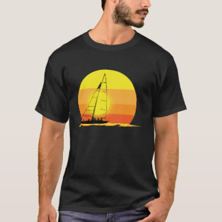 Camiseta Bote de vela à vela Tee Retro Sun Gift