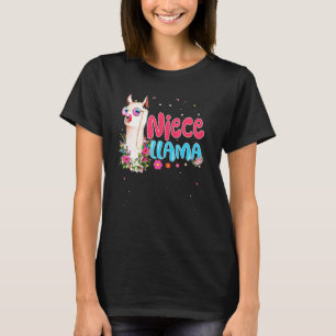 Camiseta Bote Niece Llama Dia de as mães Mulheres Aniversár