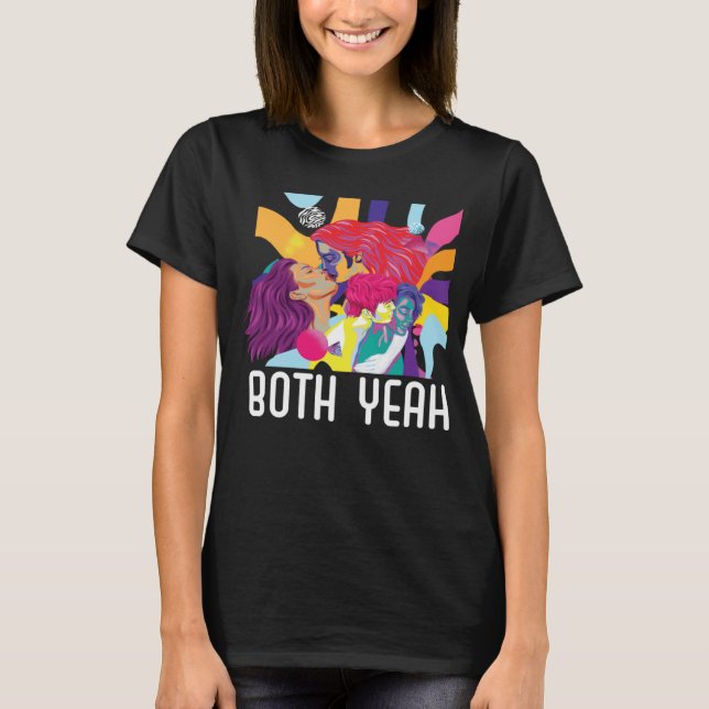 Camiseta Both Yeah Bi Bisexual Rainbow Pride Bisexuality LG (Frente)