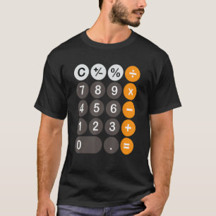 Camiseta Botões de Calculadora Retroativa Figurino Simples 