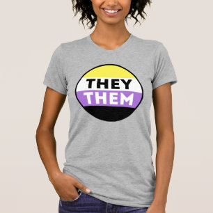 Camiseta Botões Não-binários - Eles