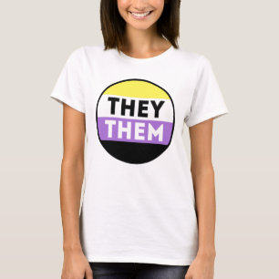 Camiseta Botões Não-binários - Eles