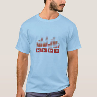 Camiseta botões vermelhos da música com t-shirt do