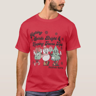 Camiseta Botox Enfermeira Xmas Fazer Aspira Brilho Mantendo