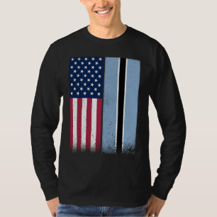Camiseta Botswana Bandeiras Americanas Orgulhosas EUA Botsw
