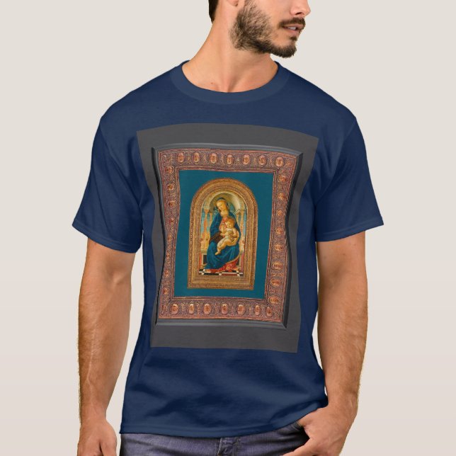 Camiseta Botticelli (1445-1510) Madonna & Criança Enthroned (Frente)