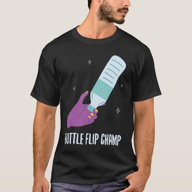 Camiseta Bottle Flip Champ I Water Bottle Turning Flippin (Frente)