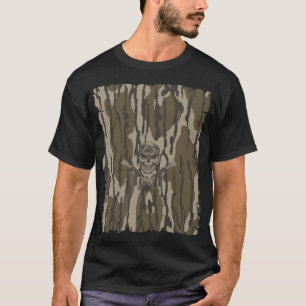 Camiseta Bottomland Camo Vintage Clássica Rifle and Skull