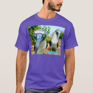 Camiseta bótulos de pés azuis