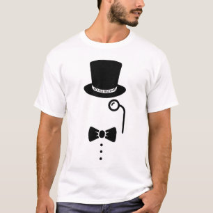 Camiseta "Bougie Bastard", chapéu de cima, monóculo e irôni