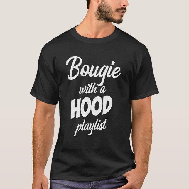 Camiseta Bougie With A Hood Playlist Apparel (Frente)