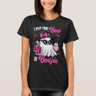 Camiseta Boujee Boo Jee Spooky Ghost Pink Halloween Pumpkin