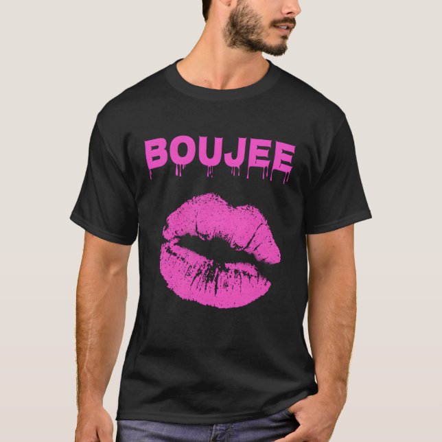 Camiseta Boujee Dripg Perfeito Lábios Beijo de Beleza (Frente)